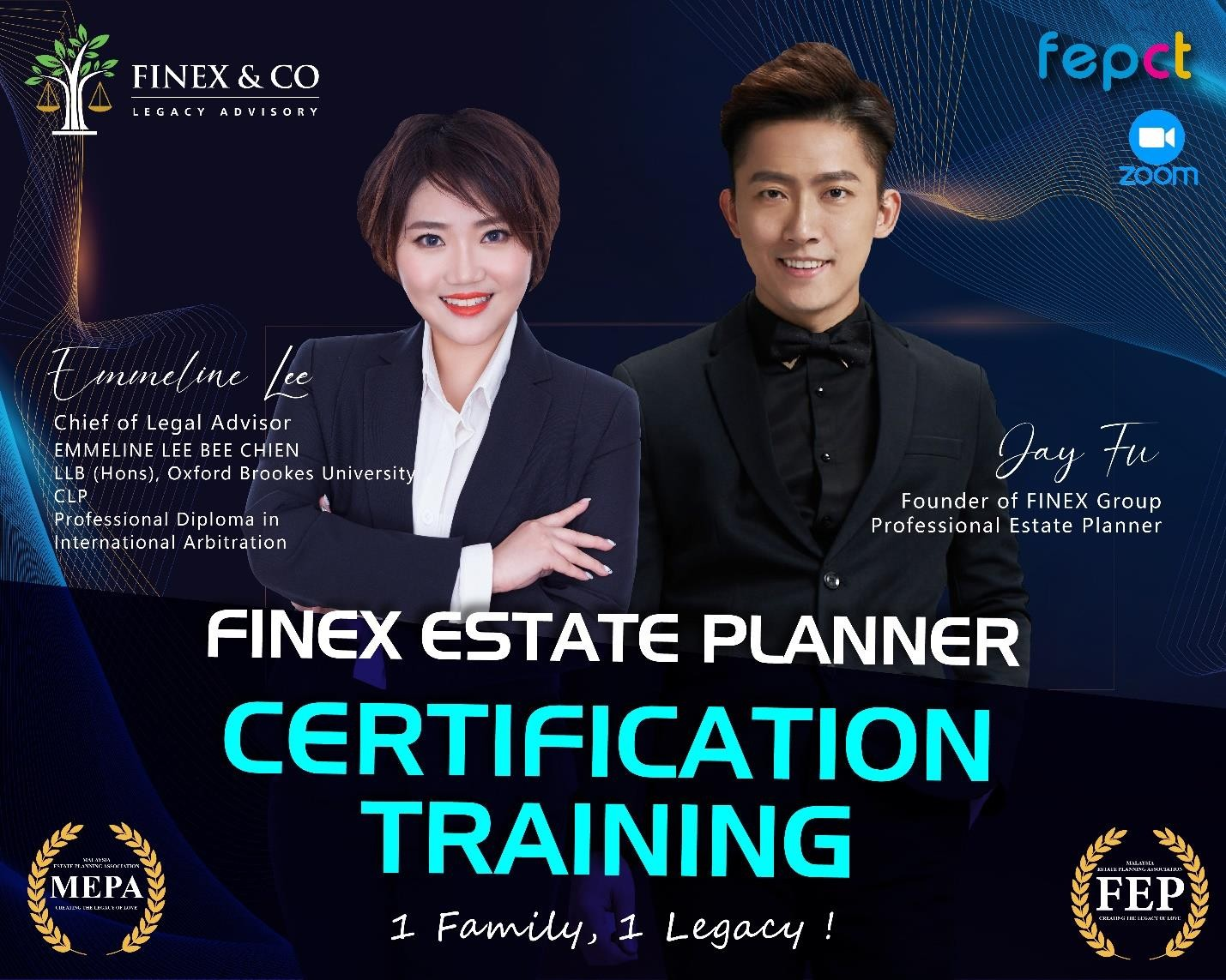 Jay Fu and Emmeline Lee - Finex estate planner certification training program